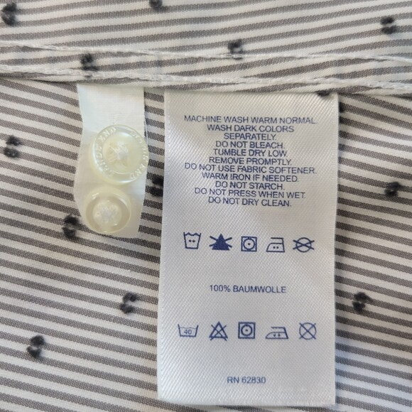 Lands End No Iron Supima long sleeved dress shirt gray pin stripe size 4P - Picture 7 of 8